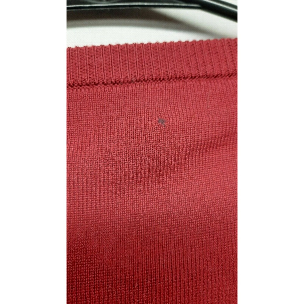 Brooks Brothers  Saxxon Wool Sweater V Neck Pullover Burgandy Mens XL - Picture 8 of 8
